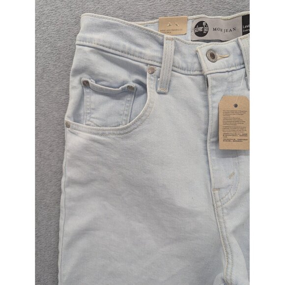 Levi's SilverTab Mom Jeans Womens 28x27 Light Wash High Waisted Tapered Stretch - Picture 2 of 16